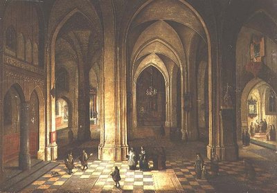 Church Interior at Night by Pieter the Younger Neeffs