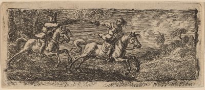 Two Horsemen Fighting by Pieter van Laer