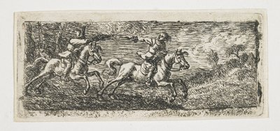 Two Horsemen Fighting by Pieter van Laer