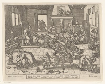 Monkey School (series title) by Pieter van der Borcht (I)