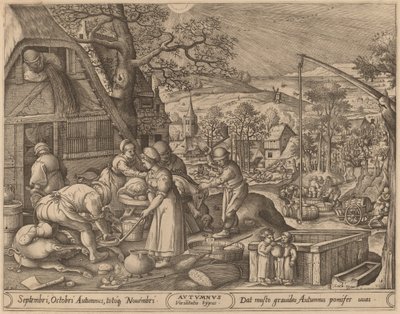 Autumn by Pieter van der Heyden after Hans Bol