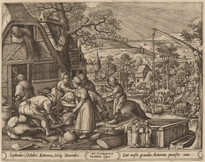 Autumn by Pieter van der Heyden after Hans Bol