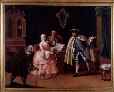 The Music Lesson by Pietro (after) Longhi