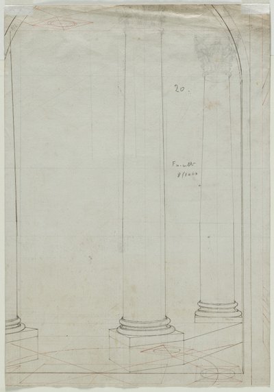 Architectural Drawing of Columns (verso) by Pietro Fancelli