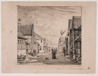 A Market Town Street by Pietro Købke Krohn