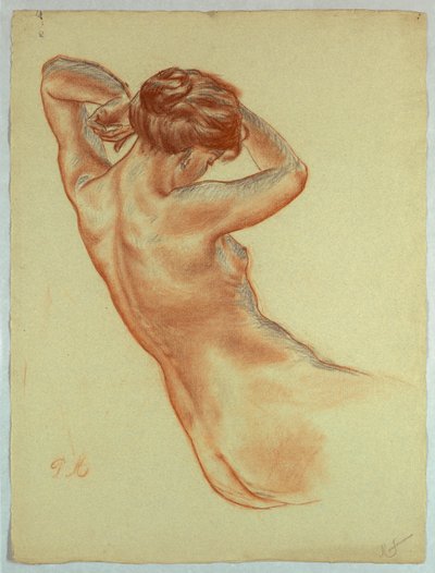 Half Figure of a Seated Nude Woman by Pietro Montana
