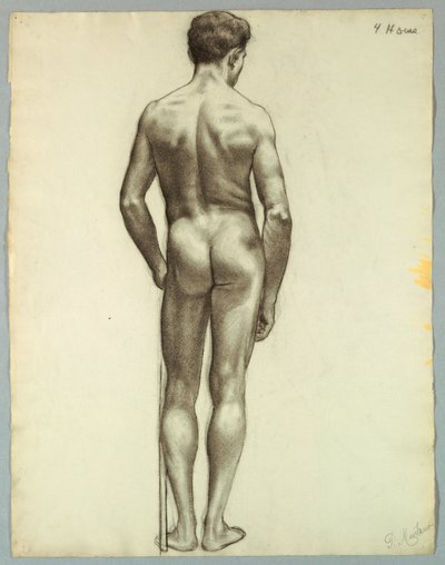 Standing Male Nude Seen from the Back by Pietro Montana