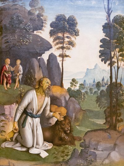 Saint Jerome in penitence by Pietro Perugino