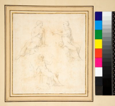 Three Female Figures Seated by Pietro Santi Bartoli