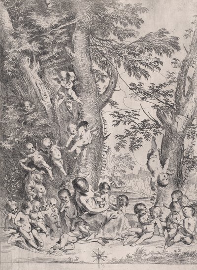 The Garden of Charity, ca. 1631-37 by Pietro Testa