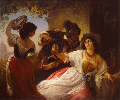October Celebration in Rome by Pimen Nikitich Orlov