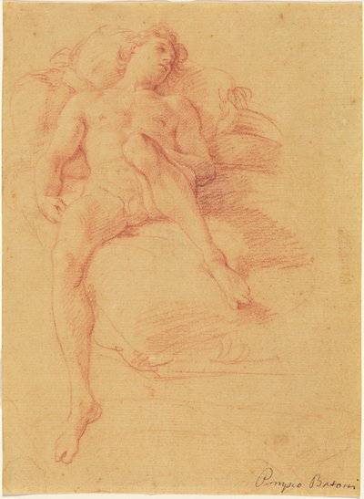 Male Nude Reclining on a Bed by Pompeo Batoni