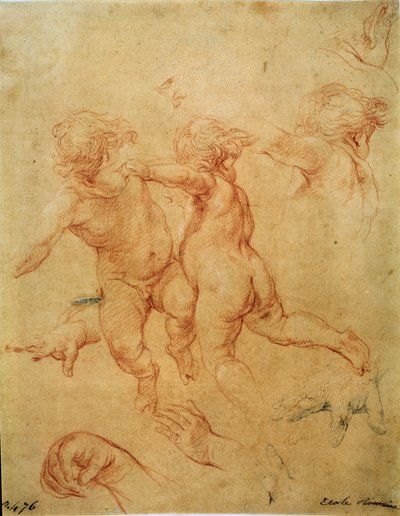 Two flying putti, study, 1740s by Pompeo Batoni