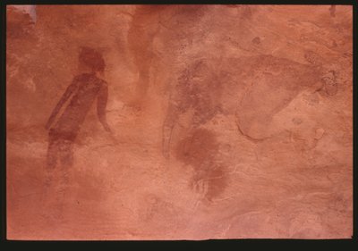 Human Figure and a Bull by Prehistoric