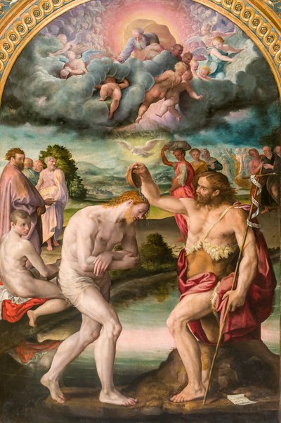 The Baptism of Christ by John by Prospero Fontana