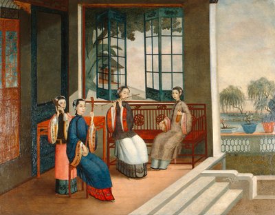 Musicians by Qing Dynasty Chinese School