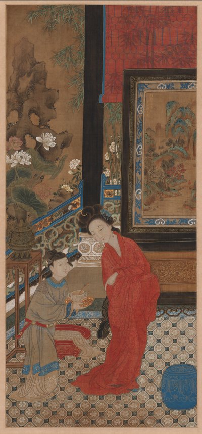Yang Guifei Leaving the Bath by Qing Dynasty Chinese School