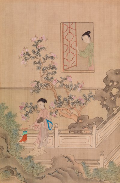 Woman on Bridge - Woman at Window by Qiu Ying