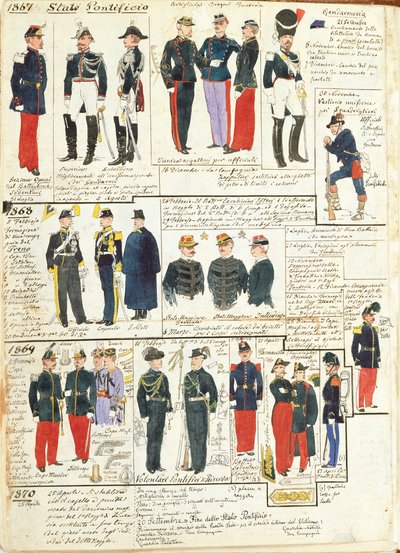 Various Uniforms of the Papal States by Quinto Cenni