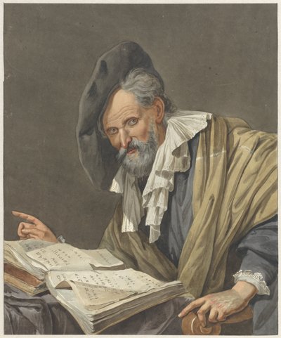 Man with Beret and a Book by R.M. Pruysenaar