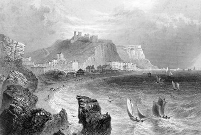The Coastline at Hastings, East Sussex by R. Wallis