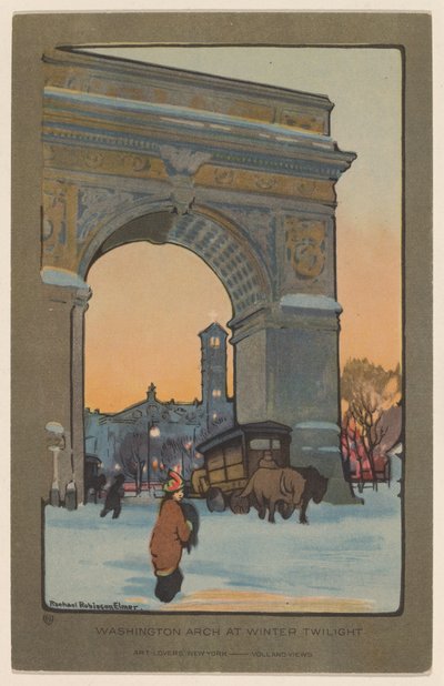 Washington Arch at Winter Twilight by Rachael Robinson Elmer
