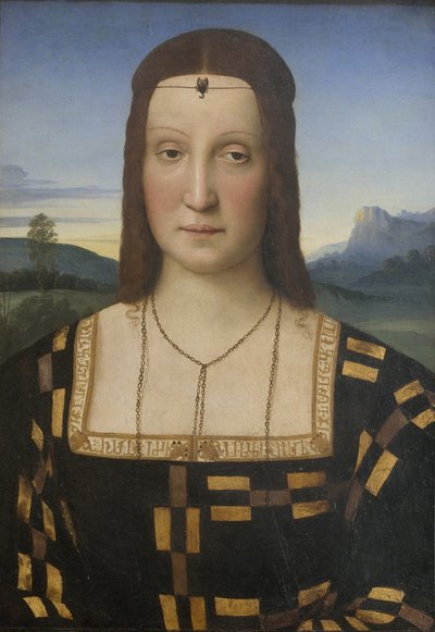 Portrait of Elisabetta Gonzaga 1471-1526 by Raffaello Sanzio Raphael