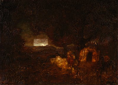 The Canoe Builders by Ralph Albert Blakelock