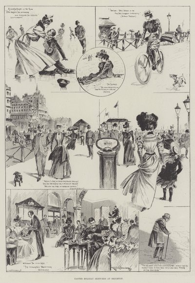 Easter Holiday Sketches at Brighton by Ralph Cleaver