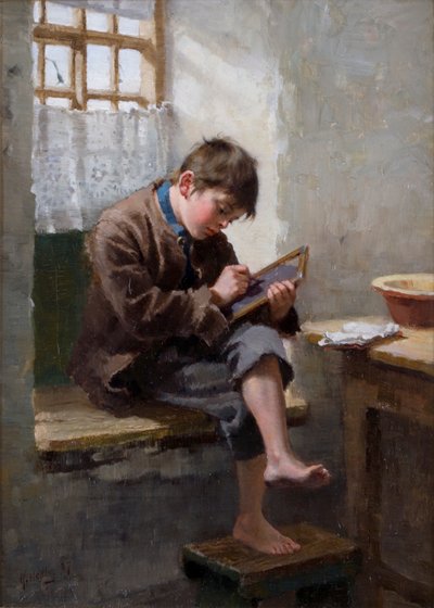 Home Lessons, 1887 by Ralph Hedley