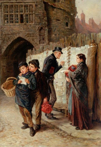 The Ballad Seller, the Black Gate, 1884 by Ralph Hedley