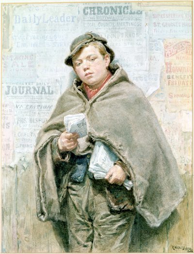 The Newsboy by Ralph Hedley