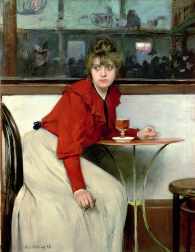 Chica in a Bar by Ramon Casas i Carbo