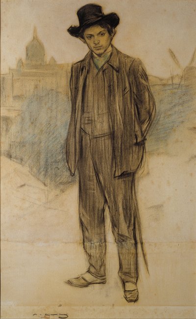 Portrait of Pablo Picasso by Ramon Casas i Carbo