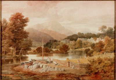A Slate Wharf, Brathay by Ramsay Richard Reinagle