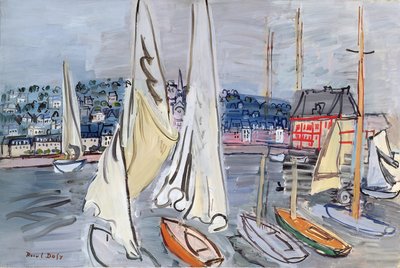 Sailing Boats in Deauville Harbour by Raoul Dufy