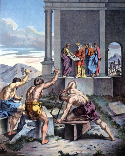 Construction of the Temple of Solomon by Raphael (1483 1520) (after)