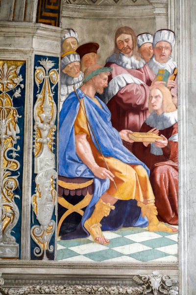 Fresco of justice (detail) by Raphael