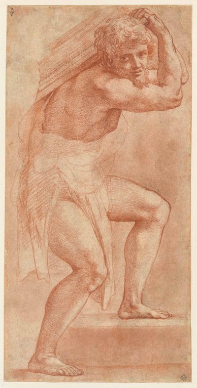 Man half-wrapped, carrying a burden, 1514-1516 by Raphael