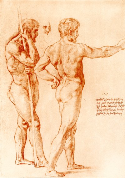 Nude Study of Two Warriors by Raffaello Sanzio Raphael