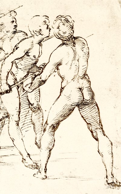 Three Warriors, Expecting the Attack by Raffaello Sanzio Raphael