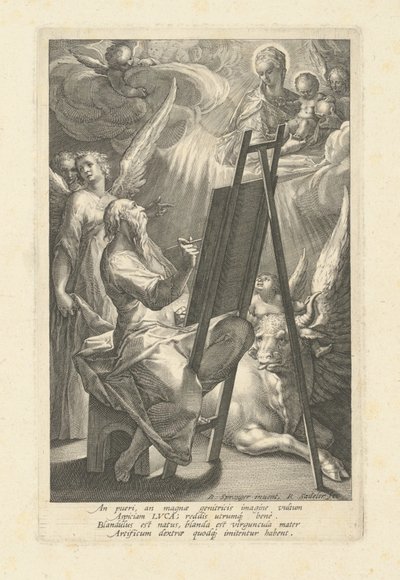 Saint Luke Painting the Virgin, 1580s by Raphael Sadeler