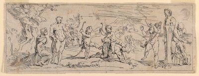 Children Playing with a Satyr by Raymond Lafage