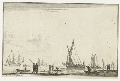 Inland Water with Various Sailing Ships by Reinier Nooms