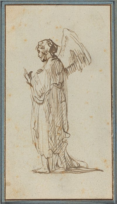 Angel Standing by Rembrandt van Rijn