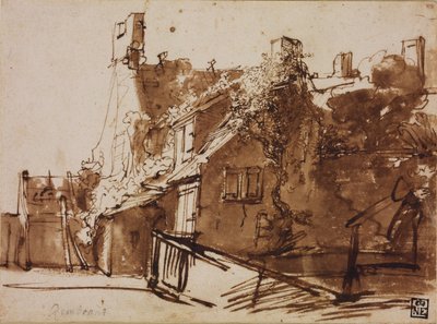 Farmhouse in Sunlight by Rembrandt van Rijn