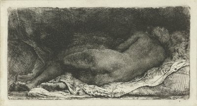 Reclining Female Nude by Rembrandt van Rijn