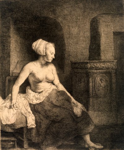 Seated Female Nude by Rembrandt van Rijn