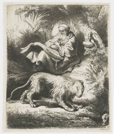 Saint Jerome Reading by Rembrandt van Rijn