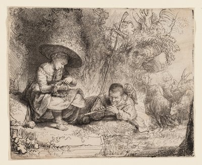 The Flute Player by Rembrandt van Rijn
